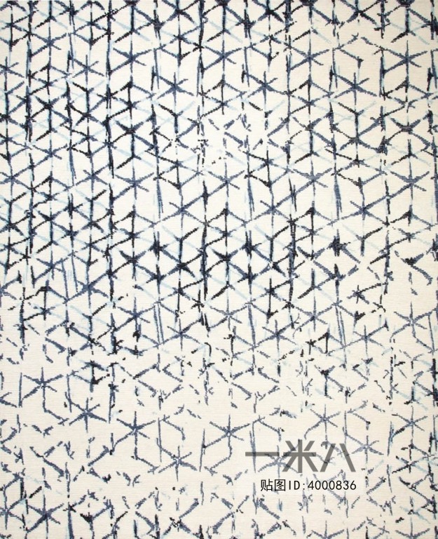 现代风格白色几何图形图案地毯贴图