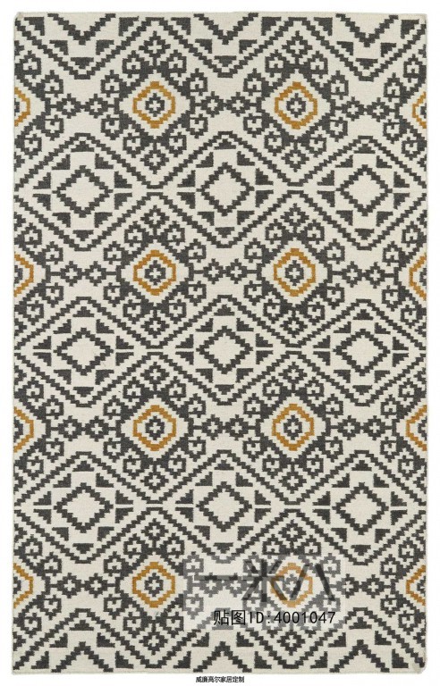现代风格咖色几何图形地毯贴图