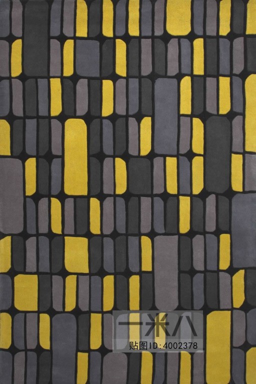 现代风格客厅彩色条纹地毯贴图