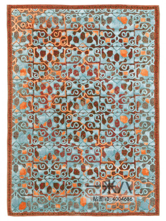 ZD-810国外时尚欧式美式中式现代风格单品地毯 软装设计方案素材-淘宝网