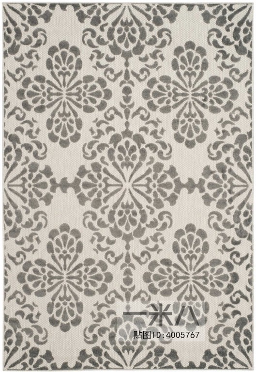 客厅中式灰色花纹地毯贴图