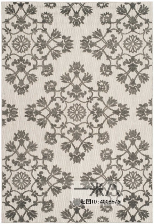 中式古典灰色花纹地毯贴图