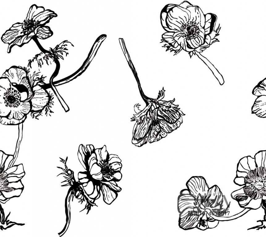 现代植物图案花纹壁纸